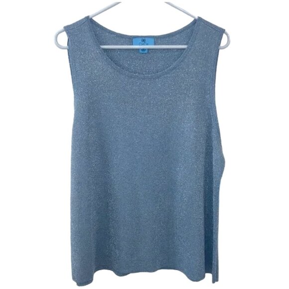 NWT CeCe Light Blue Sleeveless Tank Top XL Pullover Casual Versatile Blouse - Picture 3 of 9